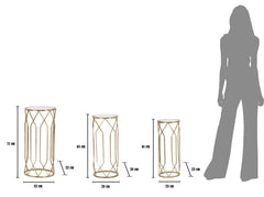 Tables avec support de téléphone en métal et verre Tunisi Or