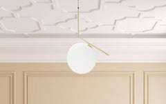 Lampe de plafond Glamy Métal Doré Sphère Verre Opaque