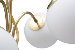 Lampe de table Glamy 4 lumières Métal doré et Verre opaque