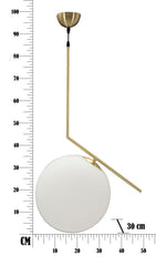 Lampe de plafond Glamy Métal Doré Sphère Verre Opaque