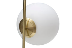 Lampe de table Glamy métal doré et sphère en verre opaque