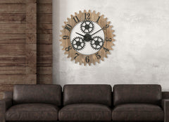 Horloge murale en MDF et métal Ingranaggio Plus