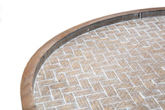 Table basse ronde Arex Métal et Bois avec Étagère