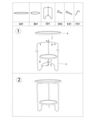 Table basse ronde Arex Métal et Bois avec Étagère