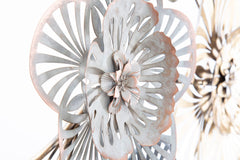 Panneau en métal motifs floraux 3D