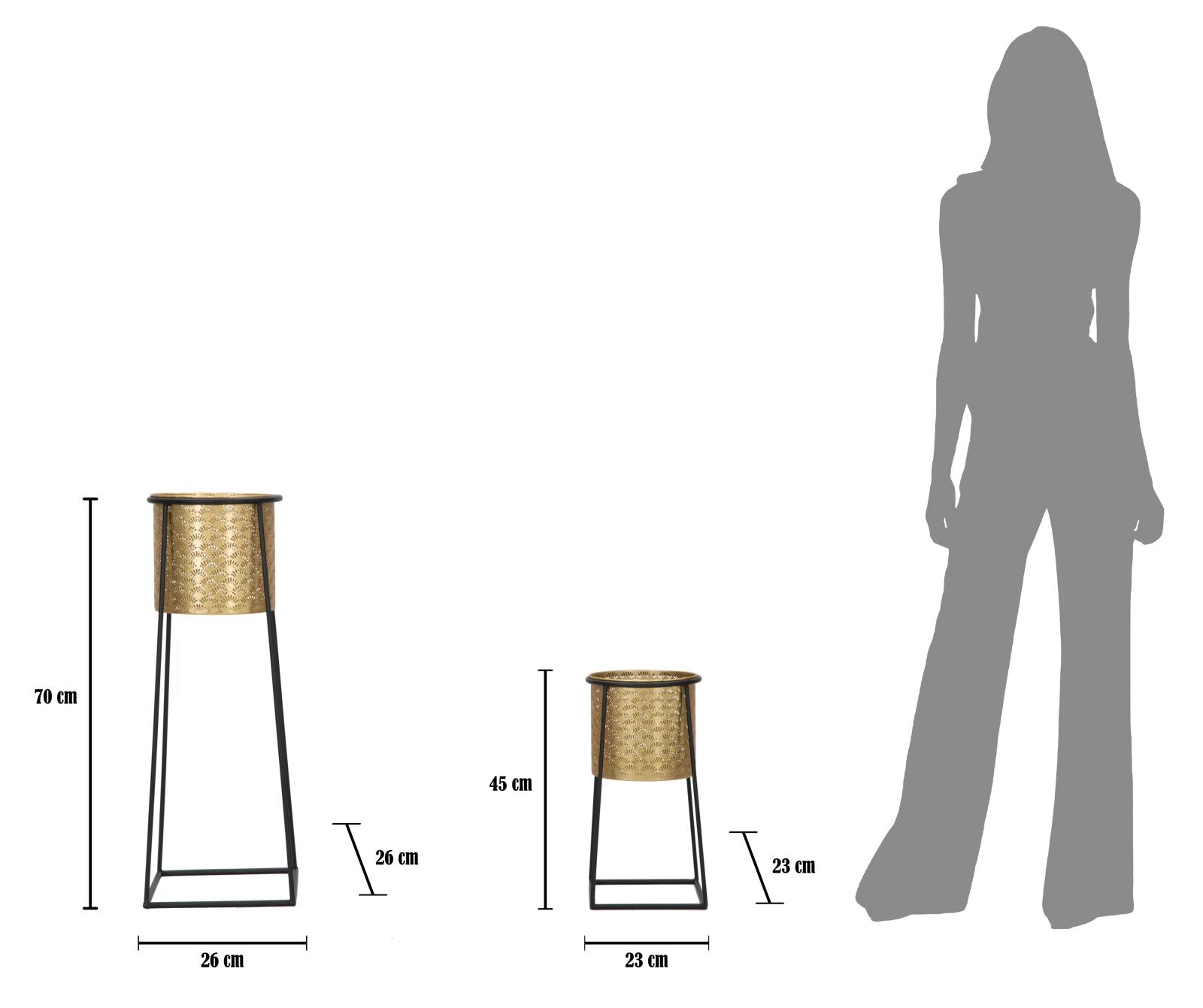 FLOWER HOLDER COUPLE CUP CM Ø 26X70-23X45  