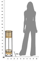 Porte-fleur DOPPIO en métal doré ciselé et base en métal noir