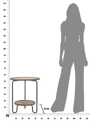 Table basse ronde Arex Métal et Bois avec Étagère