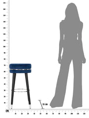 BAR STOOL PARIS BLU/SILVER CM Ø 35X74