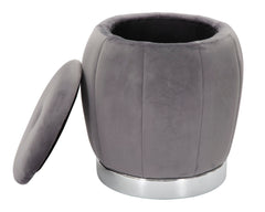 PUFF/STORAGE PARIS GRIGIO/SILVER CM Ø 43X43