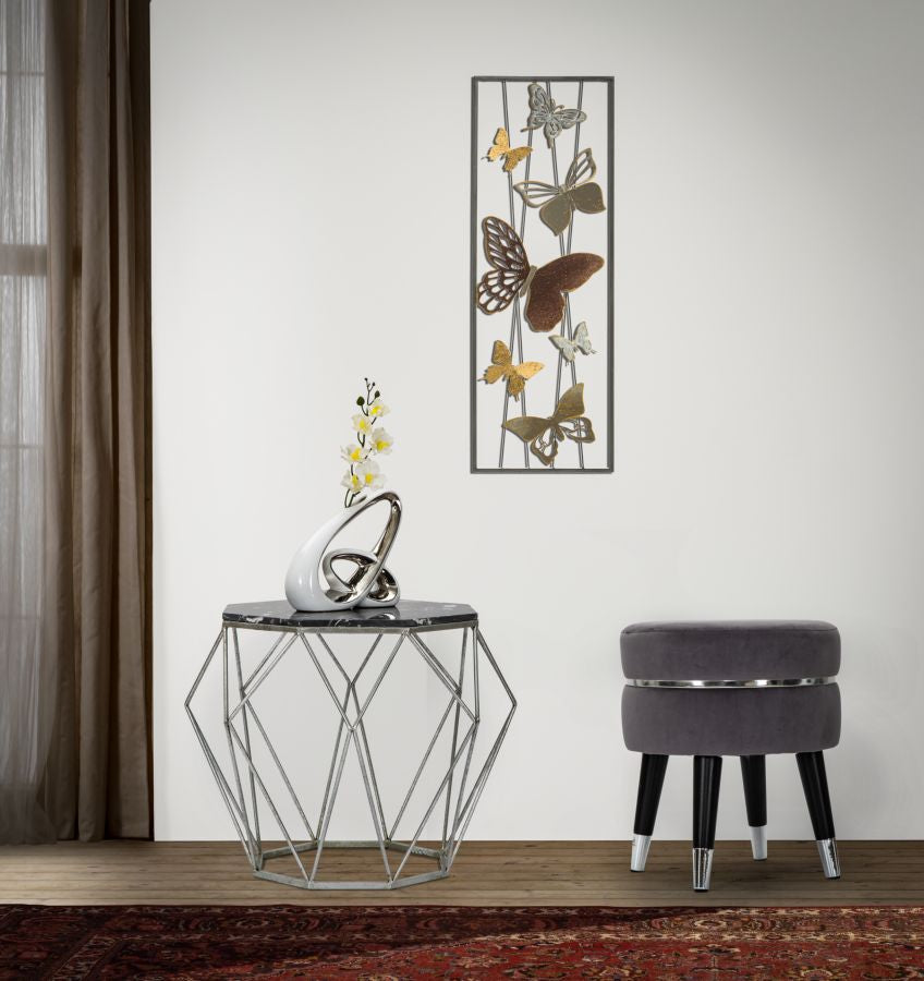 BAR STOOL PARIS GRIGIO/SILVER CM Ø 35X40,5