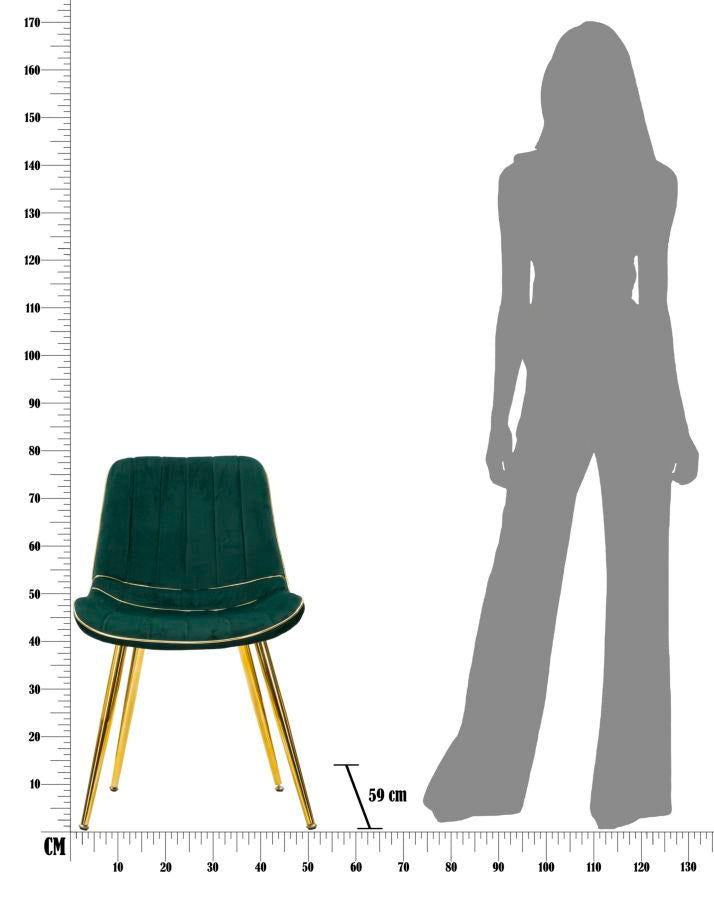CHAIR PARIS VERDE/GOLD SET 2 PCS CM 51X59X79