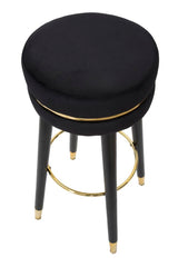 BAR STOOL  PARIS NERO/GOLD CM Ø 35X74