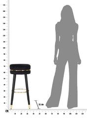 BAR STOOL  PARIS NERO/GOLD CM Ø 35X74