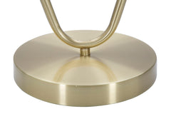 Lampe de table Glamy en métal doré avec sphère en verre blanc