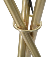 Lampe sur pied Glamy métal doré sphère en verre blanc