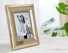Cadre photo en métal doré Glam avec sculptures élégantes