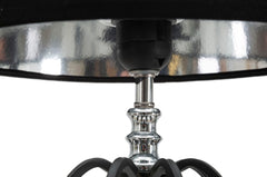 Lampe de table Darky Métal Argent abat-jour Tissu Noir