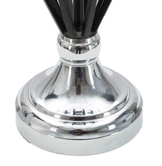 Lampe de table Darky Métal Argent abat-jour Tissu Noir