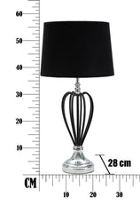 Lampe de table Darky Métal Argent abat-jour Tissu Noir