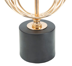 Lampe de table Circls métal doré abat-jour tissu Noir
