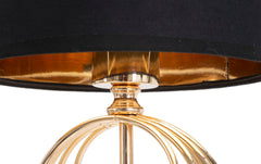 Lampe de table Circls métal doré abat-jour tissu Noir