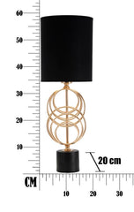 Lampe de table Circls métal doré abat-jour tissu Noir