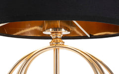 Lampe de table Circlly métal doré abat-jour tissu noir
