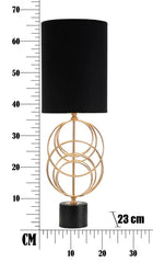 Lampe de table Circlly métal doré abat-jour tissu noir