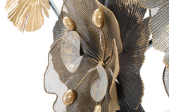 Panneau mural métallique design floral 3D