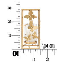 Bougeoir Papillon en métal doré et verre