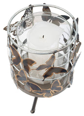 Bougeoir Farfalle Métal et Verre