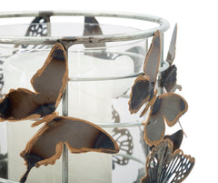 Bougeoir Farfalle Métal et Verre