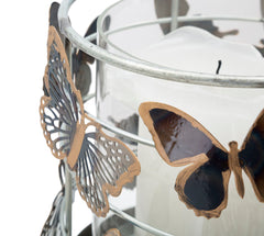 Bougeoir Farfalle Métal et Verre
