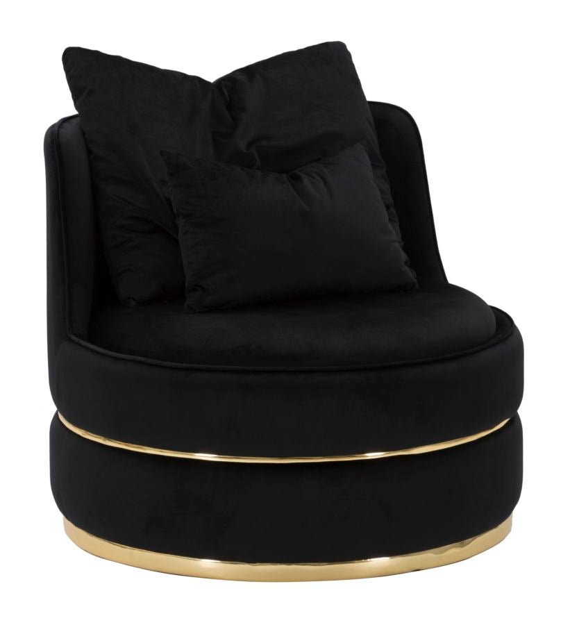 ARMCHAIR PARIS SPACE NERO/GOLD CM Ø 84X72