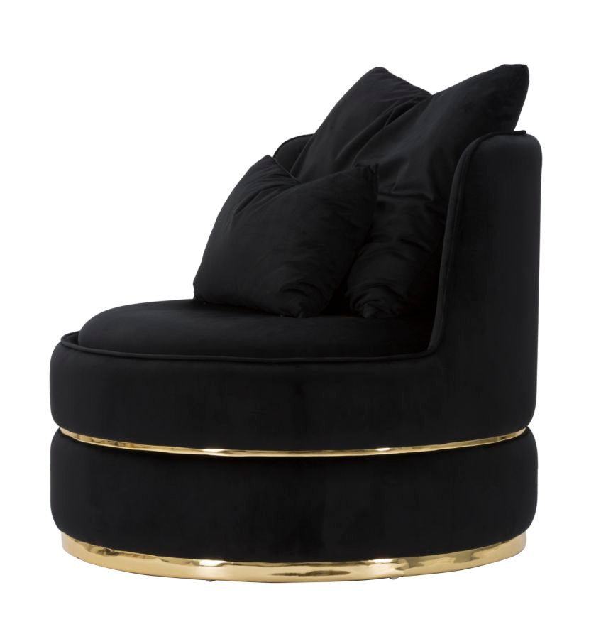 ARMCHAIR PARIS SPACE NERO/GOLD CM Ø 84X72
