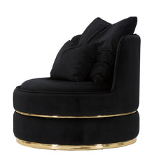ARMCHAIR PARIS SPACE NERO/GOLD CM Ø 84X72