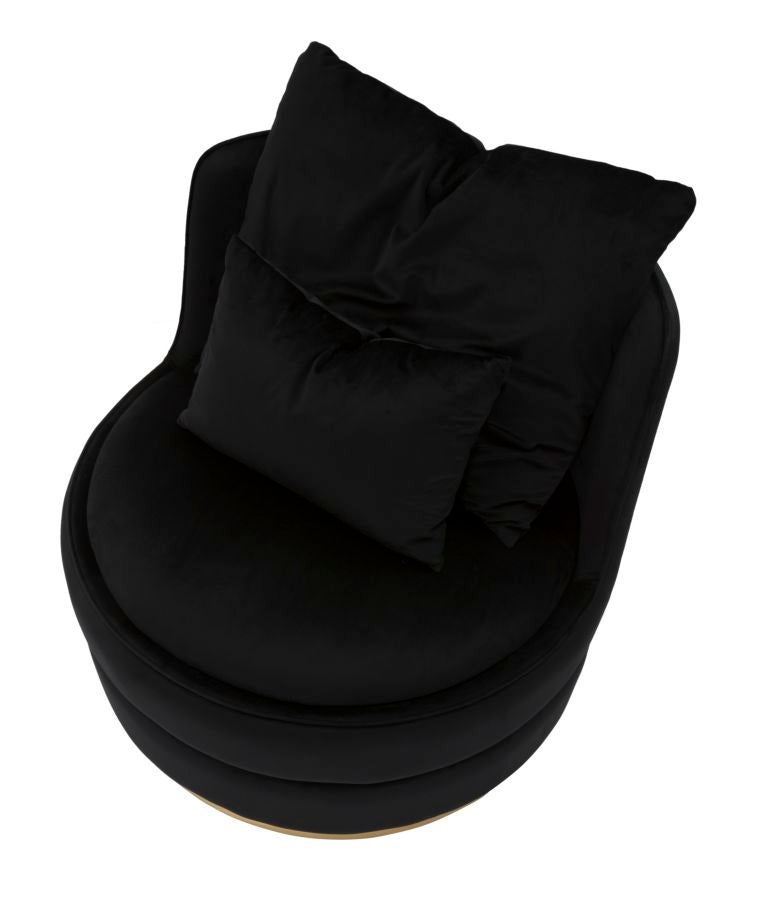 ARMCHAIR PARIS SPACE NERO/GOLD CM Ø 84X72