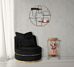 ARMCHAIR PARIS SPACE NERO/GOLD CM Ø 84X72