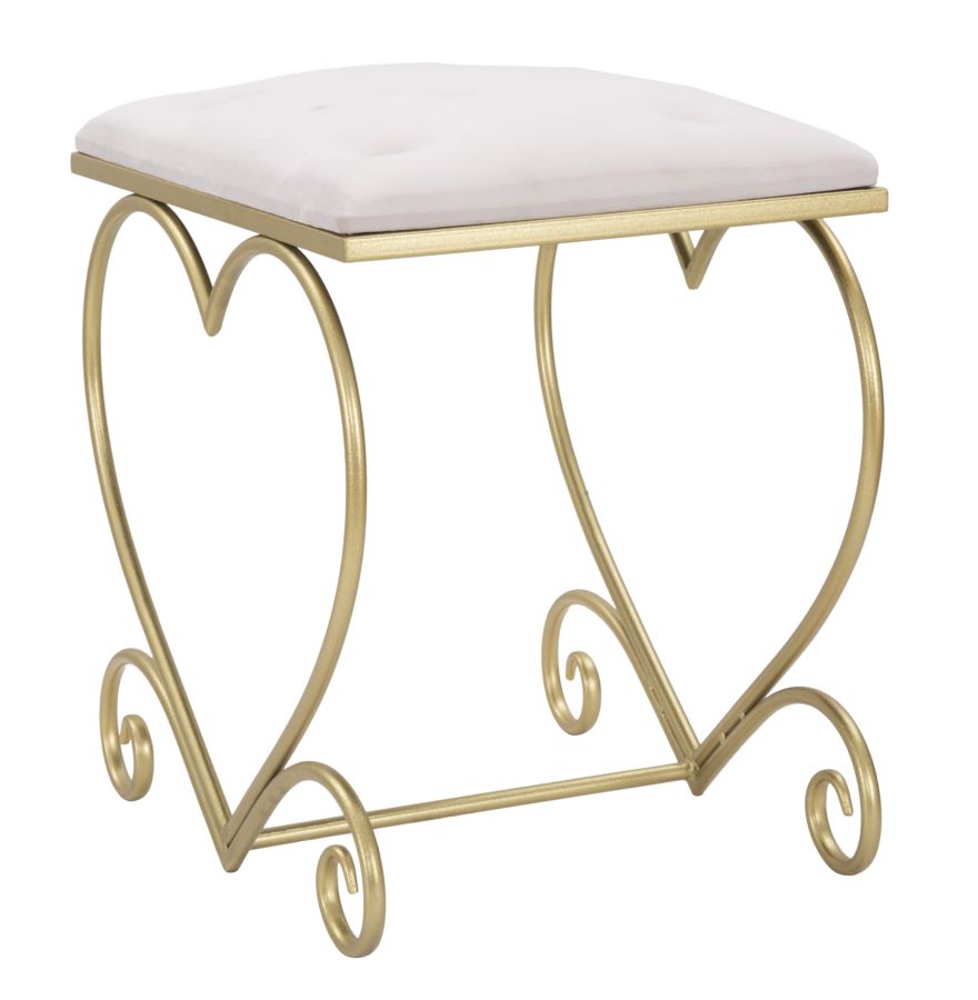 STOOL HEART ROSA CM 50X37,5X51,5