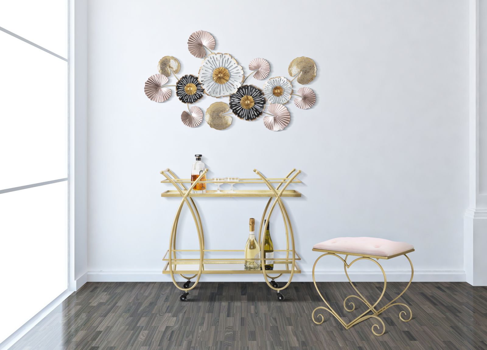 STOOL HEART ROSA CM 50X37,5X51,5