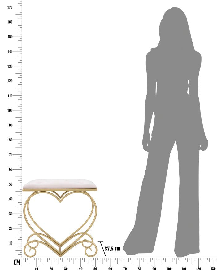STOOL HEART ROSA CM 50X37,5X51,5