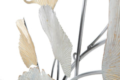 Panneau mural métallique Silvy design géométrique et floral