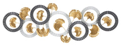 Panneau mural métal design géométrique Art déco or et argent