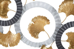 Panneau mural métal design géométrique Art déco or et argent
