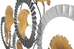 Panneau mural métal design géométrique Art déco or et argent