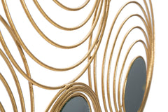 Panneau mural géométrique en métal doré