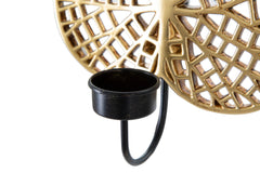 Bougeoir Lotus Métal Doré et Noir