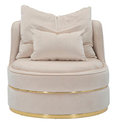 Fauteuil Paris Crème et décorations dorées
