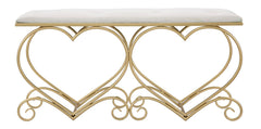 BENCH HEART CREMA CM 105X37,5X51,5